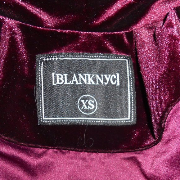 NWT [BlankNYC] XS Maroon Velvet/Velour L/S Jacket Off Center Zipper - Picture 8 of 11
